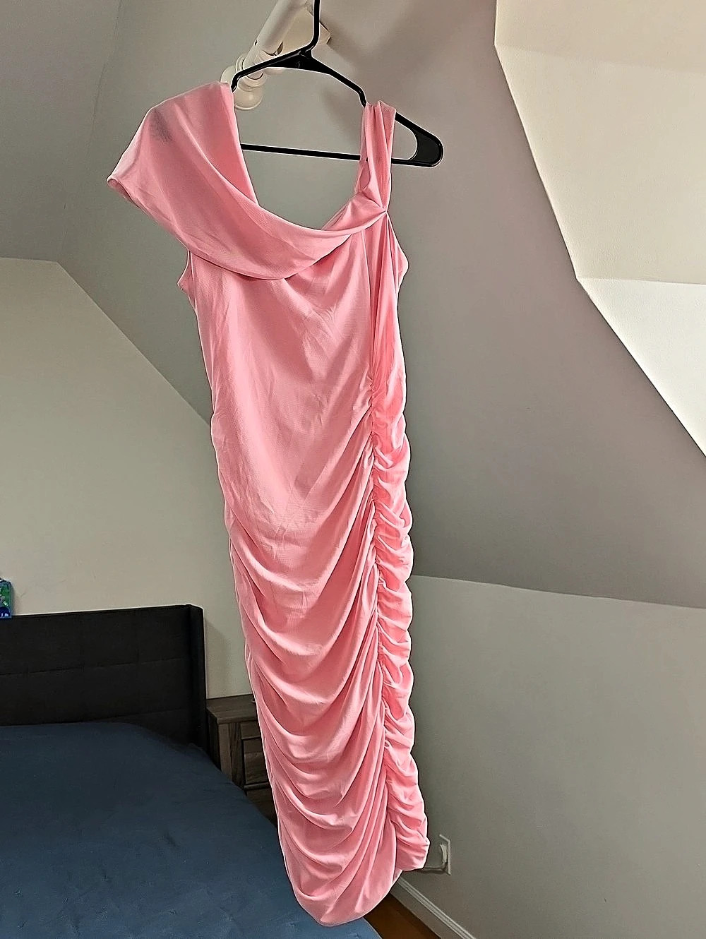 Venus Pink Ruched Maxi Dress Like New